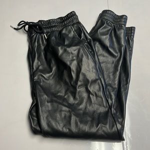 Faux Leather Joggers